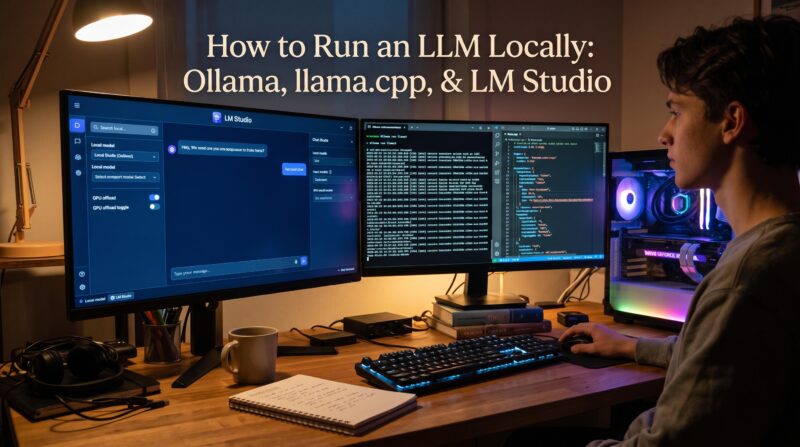 How to Run an LLM Locally: Ollama, llama.cpp, and LM Studio Compared for Beginners